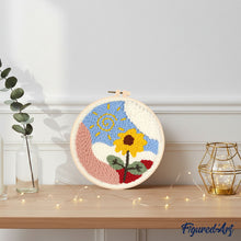 Laden Sie das Bild in den Galerie-Viewer, Punch Needle Blume bei Sonnenaufgang