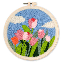 Laden Sie das Bild in den Galerie-Viewer, Punch Needle set Tulpen und blauer Himmel