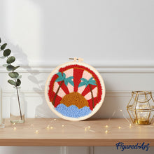 Laden Sie das Bild in den Galerie-Viewer, Punch Needle Tropischer Sonnenuntergang