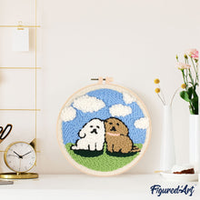 Laden Sie das Bild in den Galerie-Viewer, Punch Needle Hunde-Duo