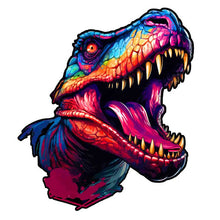 Laden Sie das Bild in den Galerie-Viewer, 2D Holzpuzzle – Verärgerter Dinosaurier