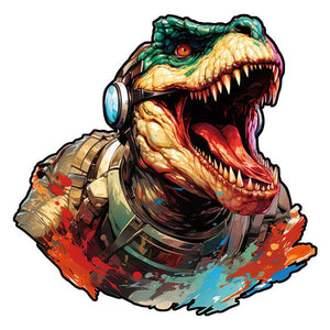 2D Holzpuzzle – Hipster Dinosaur