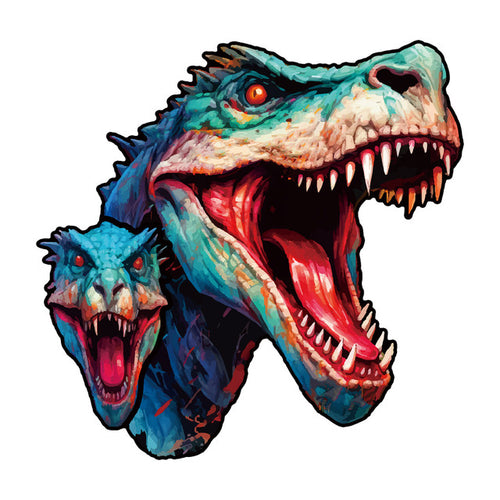 2D Holzpuzzle – Dinosaurier und Eidechse