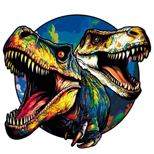 2D Holzpuzzle – Abend Zwilling Dinosaurier