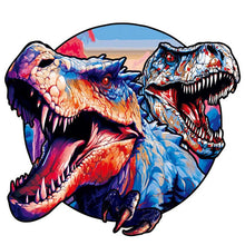 Laden Sie das Bild in den Galerie-Viewer, 2D Holzpuzzle – Zwillings-Eis-Dinosaurier