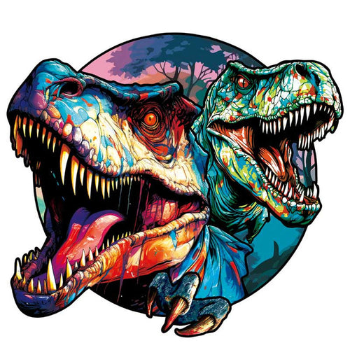 2D Holzpuzzle – Zwilling Dinosaurier