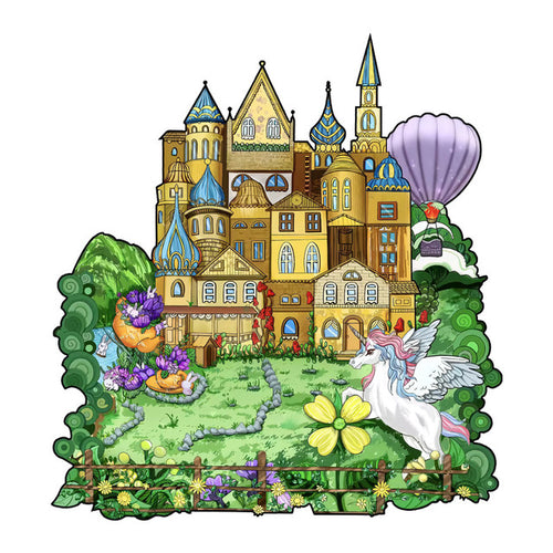 2D Holzpuzzle – Gelbes Schloss