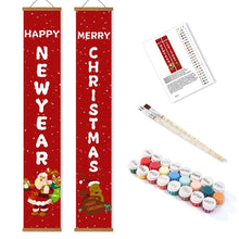 Laden Sie das Bild in den Galerie-Viewer, Malen nach Zahlen DIY Tür Banner - Weihnachtsmann &amp; Rentier