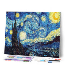 Laden Sie das Bild in den Galerie-Viewer, Diamond Painting – Van Gogh – Sternennacht – 40 x 50 cm auf Keilrahmen gespannt | Figured'Art