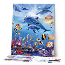 Laden Sie das Bild in den Galerie-Viewer, Diamond Painting | Diamond Painting - Dolphins and sea | animals Diamond Painting Animals dolphins | FiguredArt