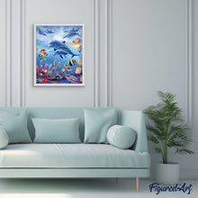 Laden Sie das Bild in den Galerie-Viewer, Diamond Painting | Diamond Painting - Dolphins and sea | animals Diamond Painting Animals dolphins | FiguredArt