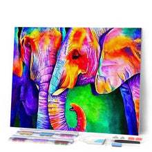 Laden Sie das Bild in den Galerie-Viewer, Diamond Painting | Diamond Painting - Elephant Couple | animals Diamond Painting Animals elephants | FiguredArt