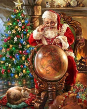 Laden Sie das Bild in den Galerie-Viewer, Diamond Painting, Weihnachtsmann und Katze