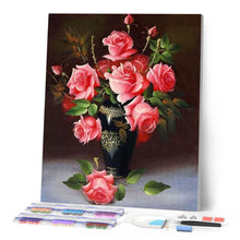 Laden Sie das Bild in den Galerie-Viewer, Diamond Painting | Diamond Painting - Rose Vase | Diamond Painting Flowers flowers | FiguredArt