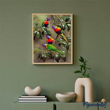 Laden Sie das Bild in den Galerie-Viewer, Diamond Painting | Diamond Painting - Blue-headed Parrots on Branch | animals birds Diamond Painting Animals parrots | FiguredArt
