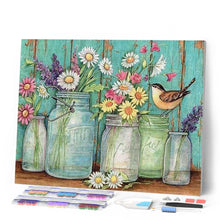 Laden Sie das Bild in den Galerie-Viewer, Diamond Painting | Diamond Painting - Vases and Bird | animals birds Diamond Painting Animals Diamond Painting kitchen kitchen | FiguredArt