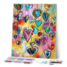 Laden Sie das Bild in den Galerie-Viewer, Diamond Painting – Herzen – 40 x 50 cm auf Keilrahmen gespannt | Figured'Art