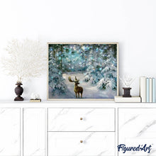 Laden Sie das Bild in den Galerie-Viewer, Diamond Painting | Diamond Painting - Deer in Winter | animals Diamond Painting Animals Diamond Painting Landscapes landscapes winter |