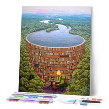 Laden Sie das Bild in den Galerie-Viewer, Diamond Painting | Diamond Painting - River and Library | Diamond Painting Landscapes landscapes | FiguredArt