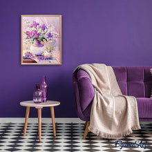 Laden Sie das Bild in den Galerie-Viewer, Diamond Painting – Schöner Blumenstrauß von lila Blumen