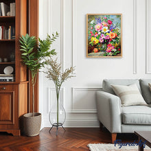 Laden Sie das Bild in den Galerie-Viewer, Diamond Painting – Ein Blumenstrauß von mehrfarbigen Blumen