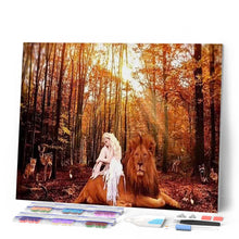 Laden Sie das Bild in den Galerie-Viewer, Diamond Painting | Diamond Painting - Lady and the Lion | animals Diamond Painting Animals lions | FiguredArt