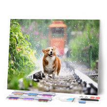 Laden Sie das Bild in den Galerie-Viewer, Diamond Painting – Hund auf den Gleisen | Figured'Art
