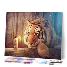 Laden Sie das Bild in den Galerie-Viewer, Diamond Painting | Diamond Painting - Woman and Tiger | animals Diamond Painting Animals tigers | FiguredArt