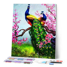 Laden Sie das Bild in den Galerie-Viewer, Diamond Painting | Diamond Painting - Peacocks and Cherry Tree | animals Diamond Painting Animals peacocks | FiguredArt