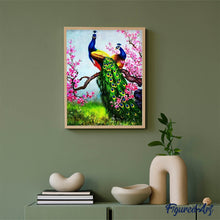 Laden Sie das Bild in den Galerie-Viewer, Diamond Painting | Diamond Painting - Peacocks and Cherry Tree | animals Diamond Painting Animals peacocks | FiguredArt