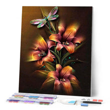 Laden Sie das Bild in den Galerie-Viewer, Diamond Painting | Diamond Painting - Lily and Dragonfly | animals Diamond Painting Animals Diamond Painting Flowers flowers | FiguredArt
