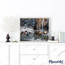 Laden Sie das Bild in den Galerie-Viewer, Diamond Painting | Diamond Painting - Horses in the river | animals Diamond Painting Animals Diamond Painting Landscapes horses landscapes |