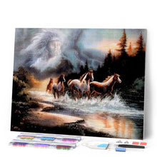 Laden Sie das Bild in den Galerie-Viewer, Diamond Painting – Indischer Geist und Pferde