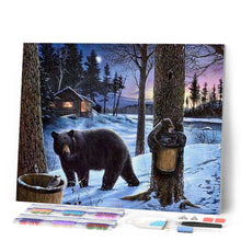 Laden Sie das Bild in den Galerie-Viewer, Diamond Painting | Diamond Painting - Bear in the Snow | animals bear Diamond Painting Animals winter | FiguredArt