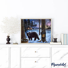 Laden Sie das Bild in den Galerie-Viewer, Diamond Painting | Diamond Painting - Bear in the Snow | animals bear Diamond Painting Animals winter | FiguredArt