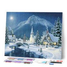Laden Sie das Bild in den Galerie-Viewer, Diamond Painting | Diamond Painting - Village in the Snow | Diamond Painting Landscapes landscapes winter | FiguredArt