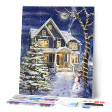 Laden Sie das Bild in den Galerie-Viewer, Diamond Painting | Diamond Painting - House decorated for Christmas | christmas Diamond Painting Landscapes landscapes | FiguredArt