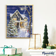 Laden Sie das Bild in den Galerie-Viewer, Diamond Painting | Diamond Painting - House decorated for Christmas | christmas Diamond Painting Landscapes landscapes | FiguredArt