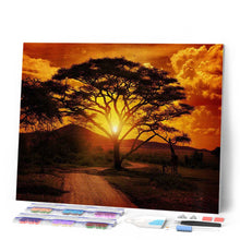 Laden Sie das Bild in den Galerie-Viewer, Diamond Painting – Großer Baum und Sonnenaufgang