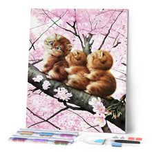 Laden Sie das Bild in den Galerie-Viewer, Diamond Painting | Diamond Painting - Three kittens on a Branch | animals cats Diamond Painting Animals | FiguredArt