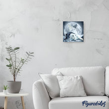 Laden Sie das Bild in den Galerie-Viewer, Diamond Painting | Diamond Painting - Wolves howling at the Moon | animals Diamond Painting Animals rabbits wolves | FiguredArt