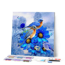 Laden Sie das Bild in den Galerie-Viewer, Diamond Painting | Diamond Painting - Blue Birds | animals birds Diamond Painting Animals | FiguredArt