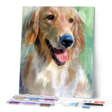 Laden Sie das Bild in den Galerie-Viewer, Diamond Painting – Glücklicher Golden Retriever | Figured'Art