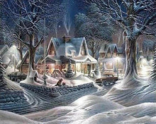 Laden Sie das Bild in den Galerie-Viewer, Diamond Painting, Häuser im Winter