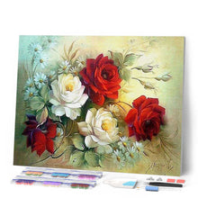 Laden Sie das Bild in den Galerie-Viewer, Diamond Painting | Diamond Painting - Flower Arrangement red and white | Diamond Painting Flowers flowers | FiguredArt