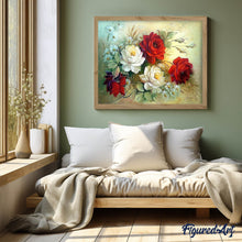 Laden Sie das Bild in den Galerie-Viewer, Diamond Painting | Diamond Painting - Flower Arrangement red and white | Diamond Painting Flowers flowers | FiguredArt