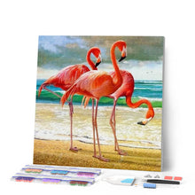 Laden Sie das Bild in den Galerie-Viewer, Diamond Painting | Diamond Painting - Three Flamingos | animals Diamond Painting Animals flamingos | FiguredArt