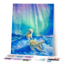 Laden Sie das Bild in den Galerie-Viewer, Diamond Painting | Diamond Painting - Bears and Northern Lights | animals bear Diamond Painting Animals | FiguredArt