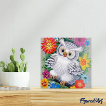 Laden Sie das Bild in den Galerie-Viewer, Diamond Painting | Diamond Painting - Owl and Flowers | animals Diamond Painting Animals flowers owls | FiguredArt