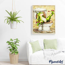 Laden Sie das Bild in den Galerie-Viewer, Diamond Painting | Diamond Painting - Frog in Toilets | animals Diamond Painting Animals frogs | FiguredArt